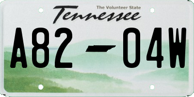 TN license plate A8204W