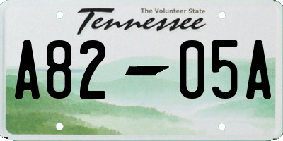TN license plate A8205A