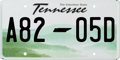 TN license plate A8205D