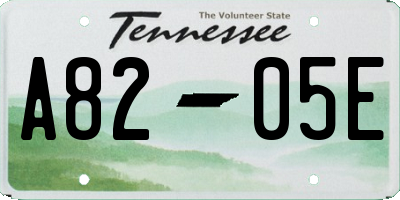 TN license plate A8205E