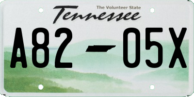 TN license plate A8205X