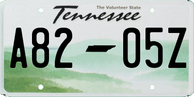 TN license plate A8205Z