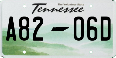 TN license plate A8206D