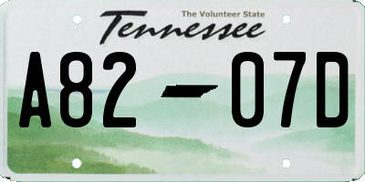 TN license plate A8207D