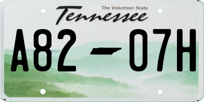 TN license plate A8207H