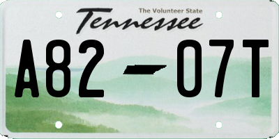 TN license plate A8207T