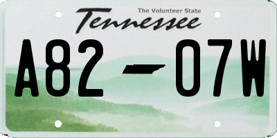 TN license plate A8207W