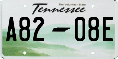 TN license plate A8208E