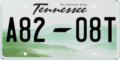 TN license plate A8208T