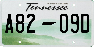 TN license plate A8209D