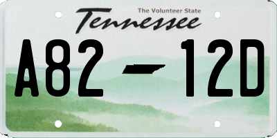TN license plate A8212D