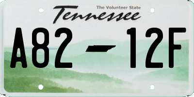 TN license plate A8212F