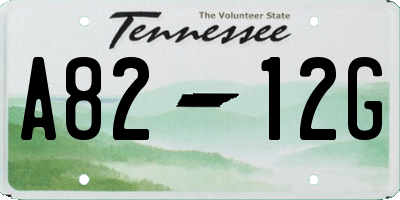 TN license plate A8212G
