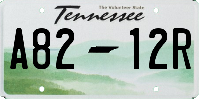 TN license plate A8212R