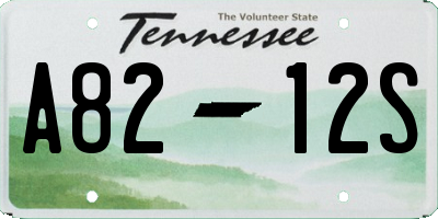 TN license plate A8212S