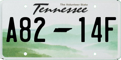 TN license plate A8214F