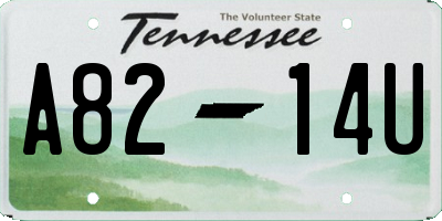 TN license plate A8214U