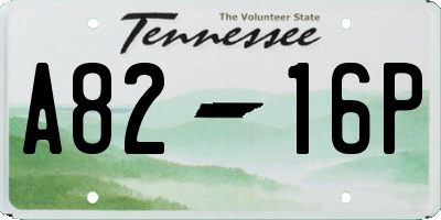 TN license plate A8216P