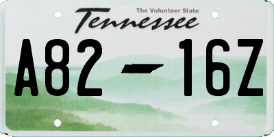 TN license plate A8216Z
