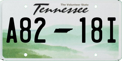 TN license plate A8218I