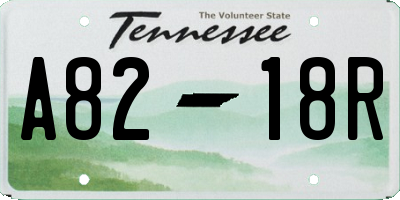 TN license plate A8218R
