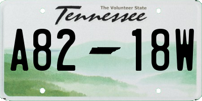 TN license plate A8218W