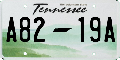 TN license plate A8219A