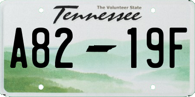 TN license plate A8219F