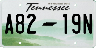 TN license plate A8219N