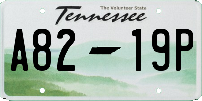TN license plate A8219P