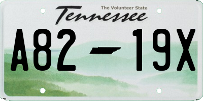 TN license plate A8219X