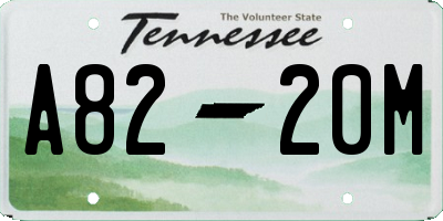 TN license plate A8220M