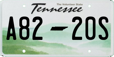 TN license plate A8220S