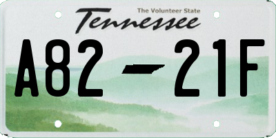 TN license plate A8221F