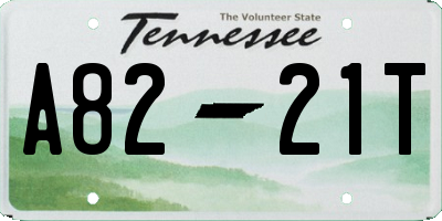 TN license plate A8221T