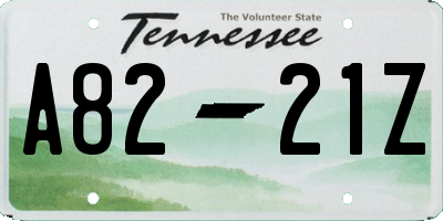 TN license plate A8221Z
