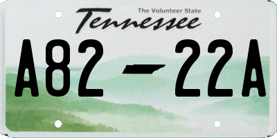 TN license plate A8222A