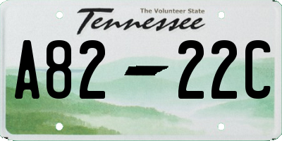 TN license plate A8222C