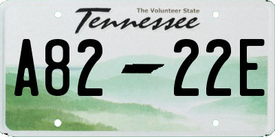 TN license plate A8222E