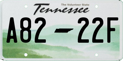 TN license plate A8222F