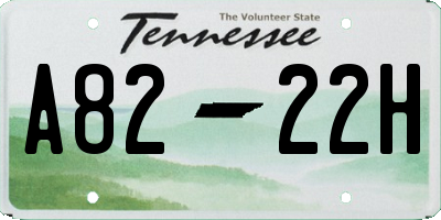 TN license plate A8222H