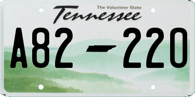 TN license plate A8222O