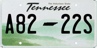 TN license plate A8222S