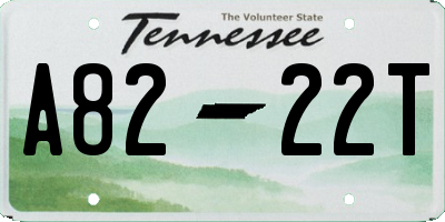 TN license plate A8222T