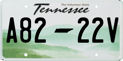 TN license plate A8222V