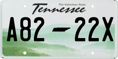 TN license plate A8222X