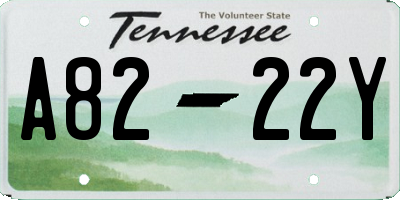 TN license plate A8222Y