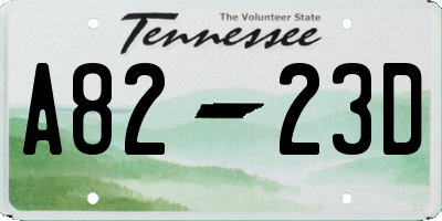 TN license plate A8223D