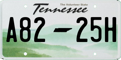 TN license plate A8225H
