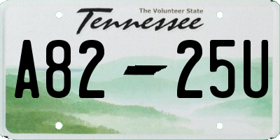 TN license plate A8225U